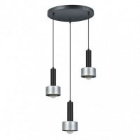 Distribuidor - Lâmpadas Diversas | Lâmpadas Modernas | LÁMPARA ALLENDE 3XE27 NEGRO/PLATA REGX35X35 CM Ref: 153883076